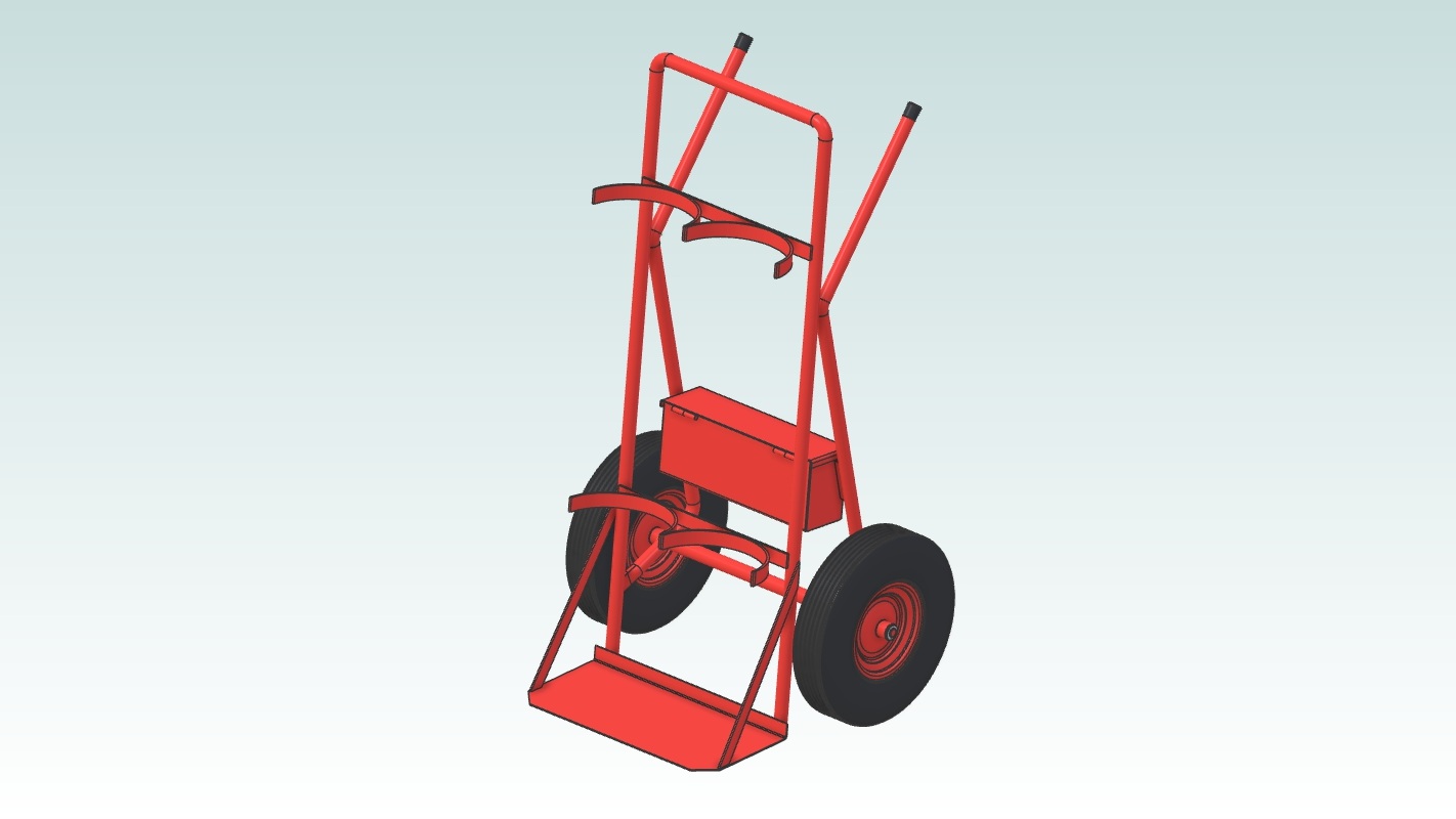 Plany DXF/PDF: Wózek na butle tlen-acetylen | Oxy-Acetylene Cart